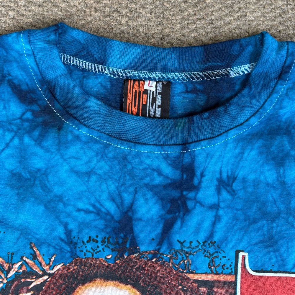 Vintage Y2K Bob Marley Hot Ice Blue Tie Dye Rap Tee T Shirt Men’s Size Large - Picture 4 of 8